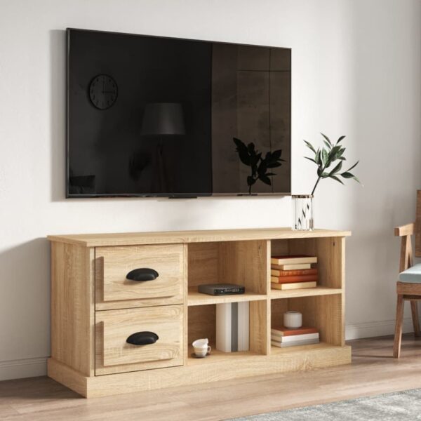 Sleek Sonoma Oak TV Stand Cabinet Engineered Wood with Storage Drawers