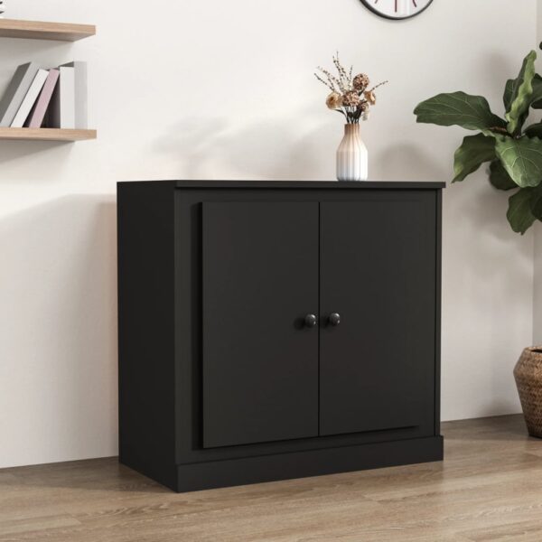 Elegant Black Sideboard Classic Storage Cabinet Engineered Wood Ample Space