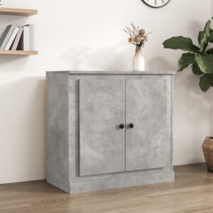 Chic Concrete Grey Sideboard Engineered Wood Ample Storage Display Cabinet