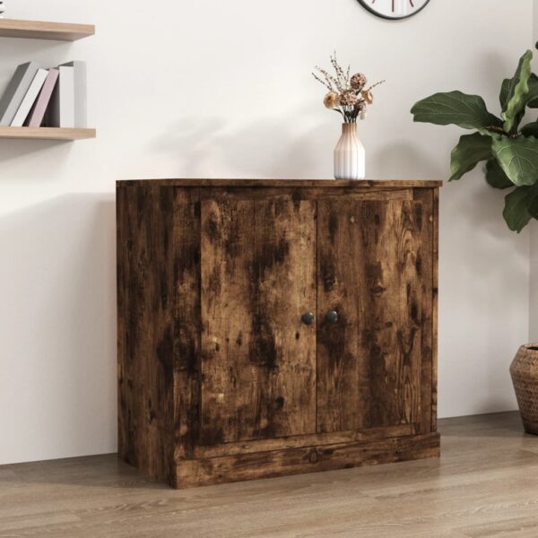 Classic Smoked Oak Sideboard Engineered Wood Ample Storage Display Top