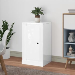 Chic High Gloss White Sideboard Storage Cabinet Engineered Wood with Shelves