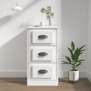 Elegant White Sideboard Cabinet Ample Storage Moisture Resistant Wood Organizer