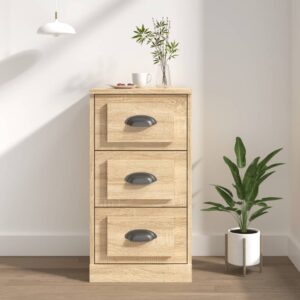 Chic Sonoma Oak Sideboard Engineered Wood Ample Storage Display Cabinet