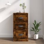 Classic Smoked Oak Sideboard Engineered Wood Ample Storage Display Cabinet