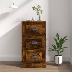 Classic Smoked Oak Sideboard Engineered Wood Ample Storage Display Cabinet