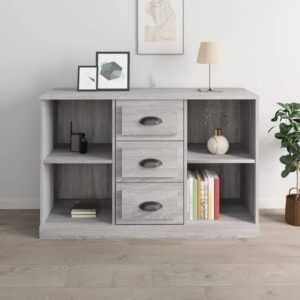 Chic Grey Sonoma Sideboard Engineered Wood Ample Storage Display Surface