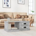 Coffee Table Concrete Grey 90x50x35 cm Engineered Wood