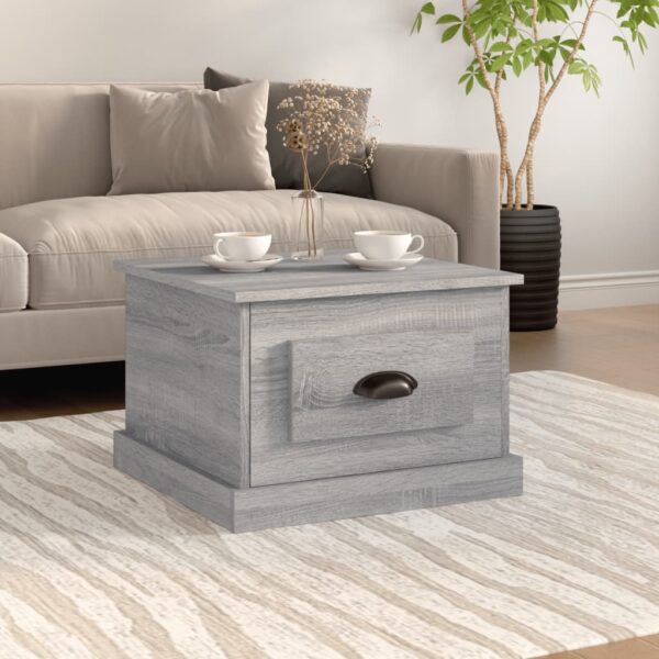 Chic Grey Sonoma Coffee Table Engineered Wood Sturdy Modern Living Room Decor