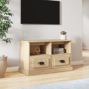 Stylish Sonoma Oak TV Stand Cabinet Engineered Wood with Storage Compartments