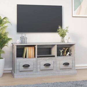 Stylish Grey Sonoma TV Stand Cabinet Engineered Wood with Storage Compartments