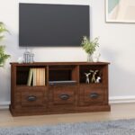 TV Cabinet Brown Oak 100x35x50 cm Engineered Wood