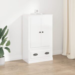 Elegant High Gloss White Highboard Storage Cabinet Chic Engineered Wood Design