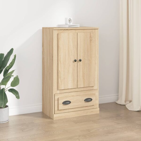 Elegant Sonoma Oak Highboard Engineered Wood Ample Storage Timeless Design