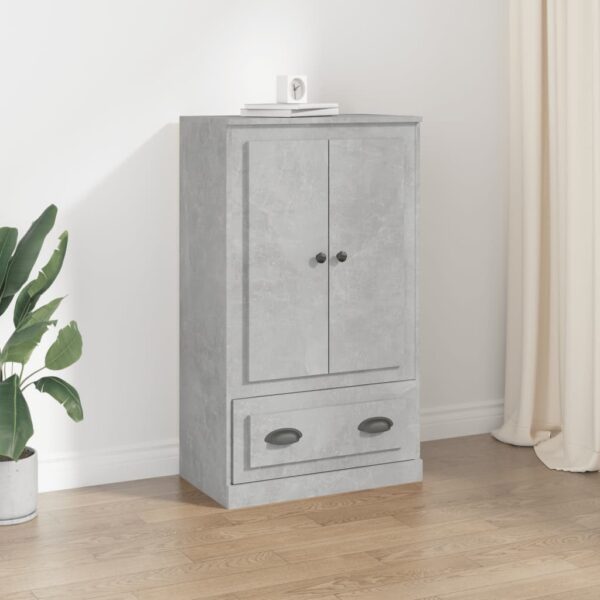 Elegant Concrete Grey Highboard - Chic Engineered Wood Storage Cabinet