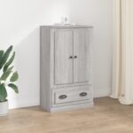 Elegant Grey Sonoma Highboard Engineered Wood Ample Storage Timeless Design