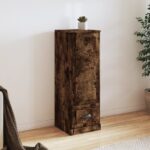 Chic Smoked Oak Highboard Engineered Wood Ample Storage Display Cabinet