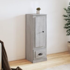 Chic Grey Sonoma Highboard Engineered Wood Ample Storage Display Cabinet