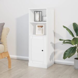 Elegant White Highboard Chic Minimalist Engineered Wood Ample Storage Space