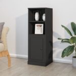 Elegant Black Highboard Chic Minimalist Engineered Wood Ample Storage Space