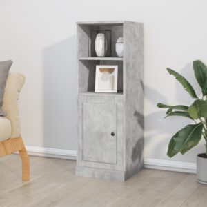 Elegant Concrete Grey Highboard Engineered Wood Ample Storage Timeless Design