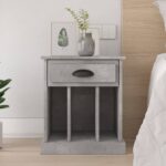 Bedside Cabinet Concrete Grey 43x36x50 cm