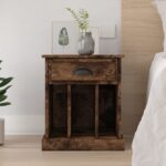 Bedside Cabinet Smoked Oak 43x36x50 cm