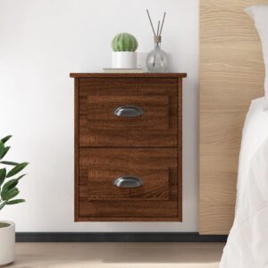 Wall-mounted Bedside Cabinet Brown Oak 41.5x36x53cm