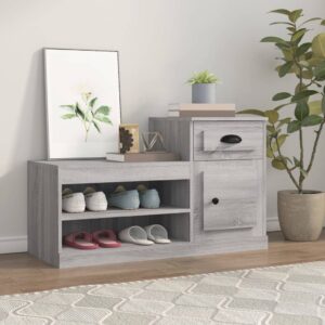 Elegant Grey Sonoma Shoe Storage Cabinet Engineered Wood with Ample Space