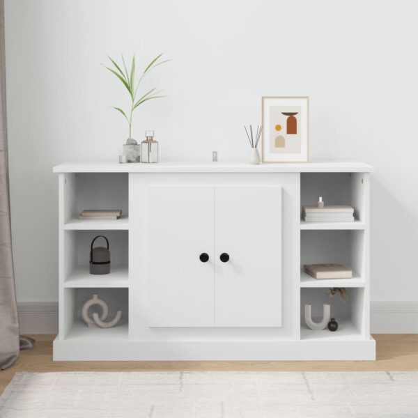 Elegant White Sideboard Spacious Storage Cabinet Moisture Resistant Wood