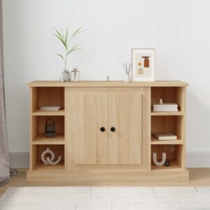 Chic Sonoma Oak Sideboard Storage Cabinet Engineered Wood Ample Space Organizer