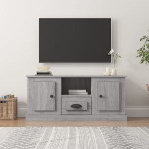 Stylish Grey Sonoma Engineered Wood TV Cabinet Spacious Storage Modern Design