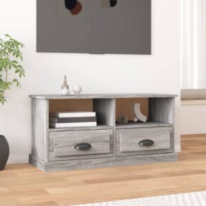 Chic Grey Sonoma TV Stand Cabinet Engineered Wood with Storage Drawers