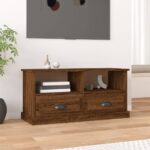 TV Cabinet Brown Oak 93x35.5x45 cm Engineered Wood