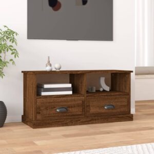 TV Cabinet Brown Oak 93x35.5x45 cm Engineered Wood