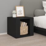 Bedside Table Black 41x40x36 cm Engineered Wood