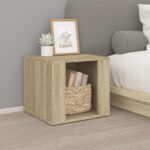 Bedside Table Sonoma Oak 41x40x36 cm Engineered Wood