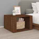 Bedside Table Brown Oak 57x55x36 cm Engineered Wood