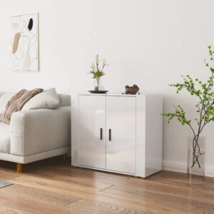 Sideboard High Gloss White 80x33x70 cm Engineered Wood