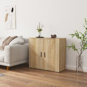 Chic Sonoma Oak Sideboard Storage Cabinet Engineered Wood with Shelves & Doors