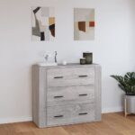 Sideboard Grey Sonoma 80x33x70 cm Engineered Wood