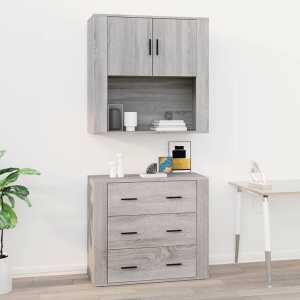 Wall Cabinet Grey Sonoma 80x33x80 cm Engineered Wood