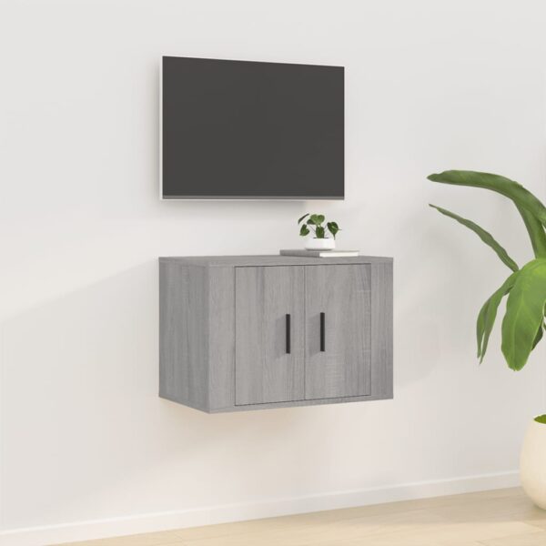 Chic Grey Sonoma Wall Mounted TV Cabinet Media Storage Space Saving Design