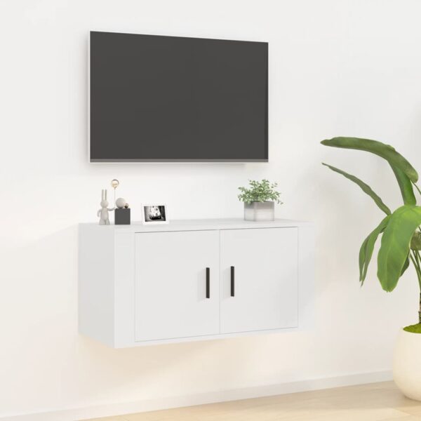 Chic White Floating TV Stand Wall Mount Media Console Storage Cabinet Organizer