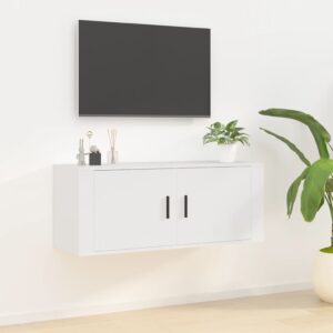 Chic White Floating TV Stand Wall Mount Media Console Storage Organizer Shelf