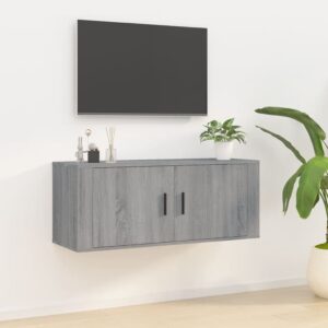 Chic Grey Sonoma Wall Mounted TV Cabinet Media Storage Shelf Modern Design