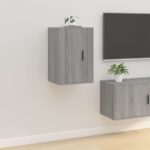 Chic Grey Sonoma Wall Mounted TV Cabinet Media Storage Space-Saving Unit