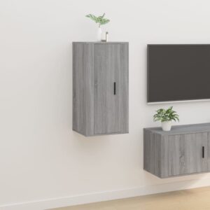 Chic Grey Sonoma Wall Mounted TV Cabinet Media Unit with Storage Space