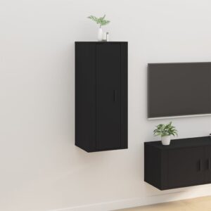 Chic Black Wall Mounted TV Stand Media Storage Cabinet Modern Home Decor