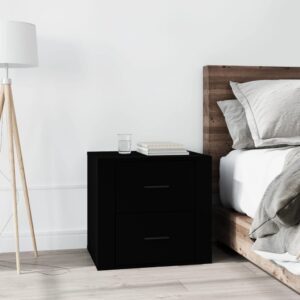 Elegant Black Bedside Cabinet Chic Nightstand with Storage Modern Bedroom Table