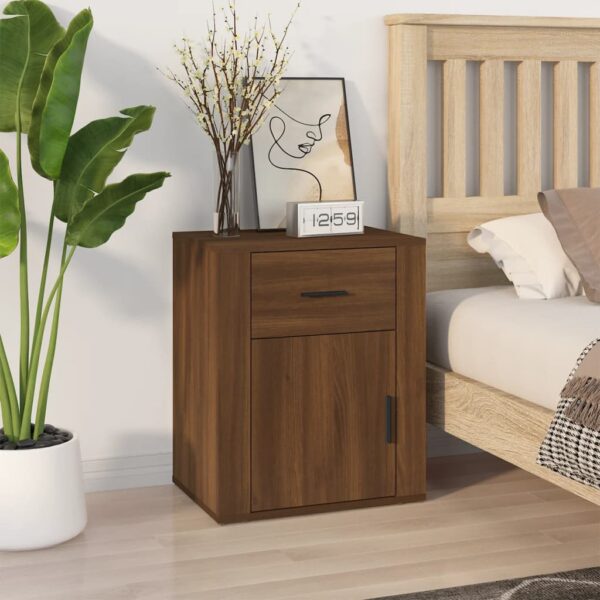 Bedside Cabinet Brown Oak 50x36x60 cm Engineered Wood